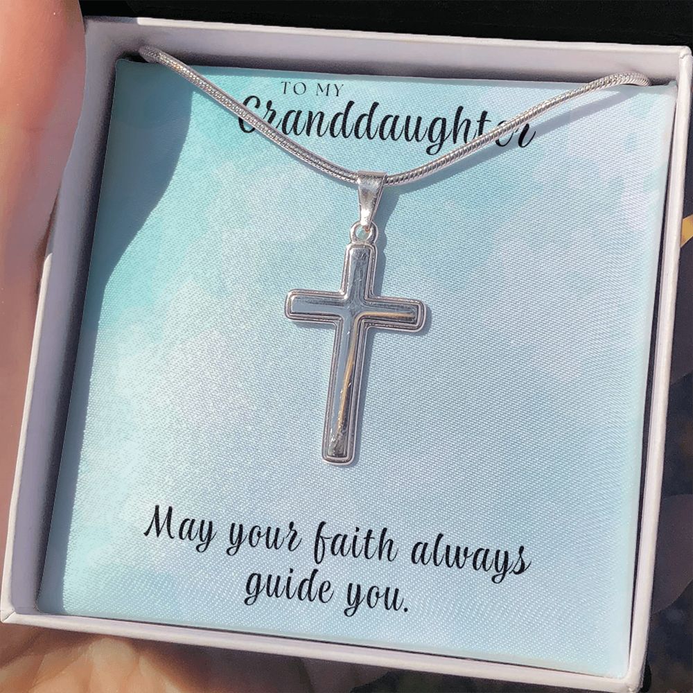 Christian Gift For Her | Granddaughter Faith Cross Necklace 0810SSCN