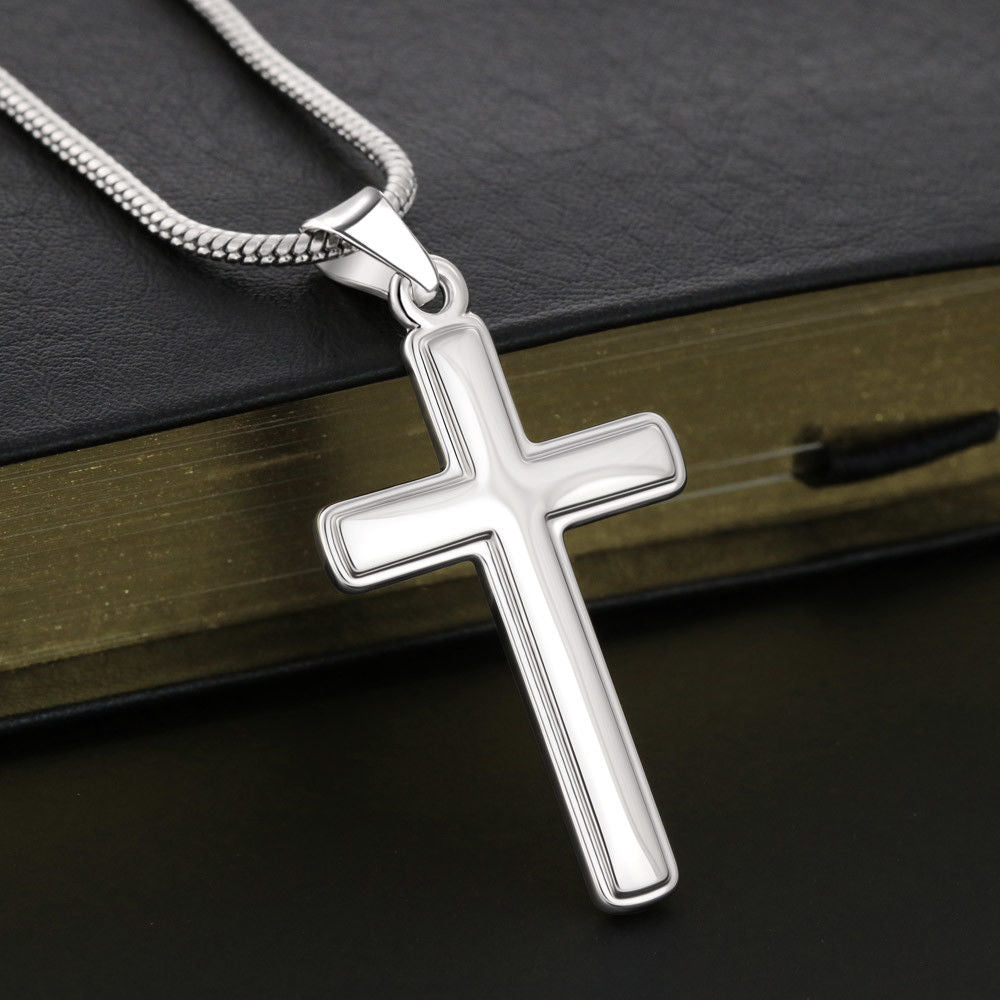 Personalized Confirmation Gift For Boy - Son | Be Strong Cross Necklace 0804T2SSCN