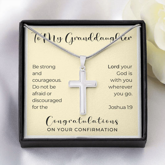 Confirmation Gift For Girl | Be Strong Cross Necklace 0821SSCN