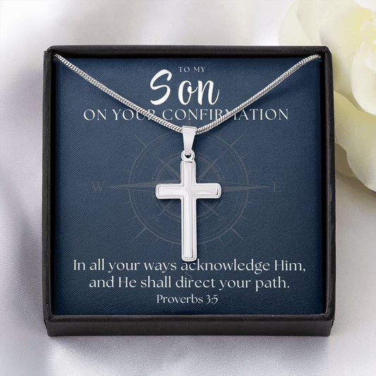 Confirmation Gift For Boy | Your Path Cross Necklace 0799SSCN