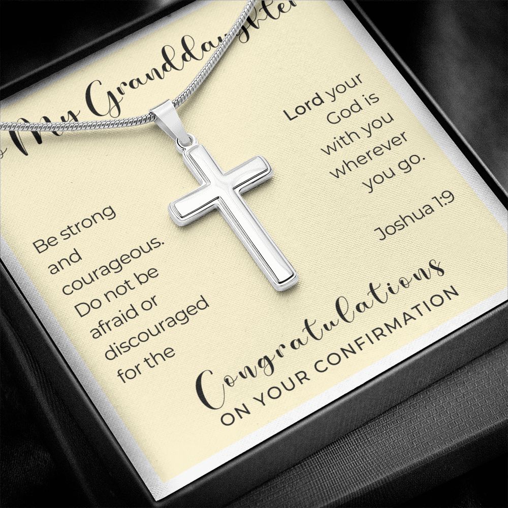 Confirmation Gift For Girl | Be Strong Cross Necklace 0821SSCN