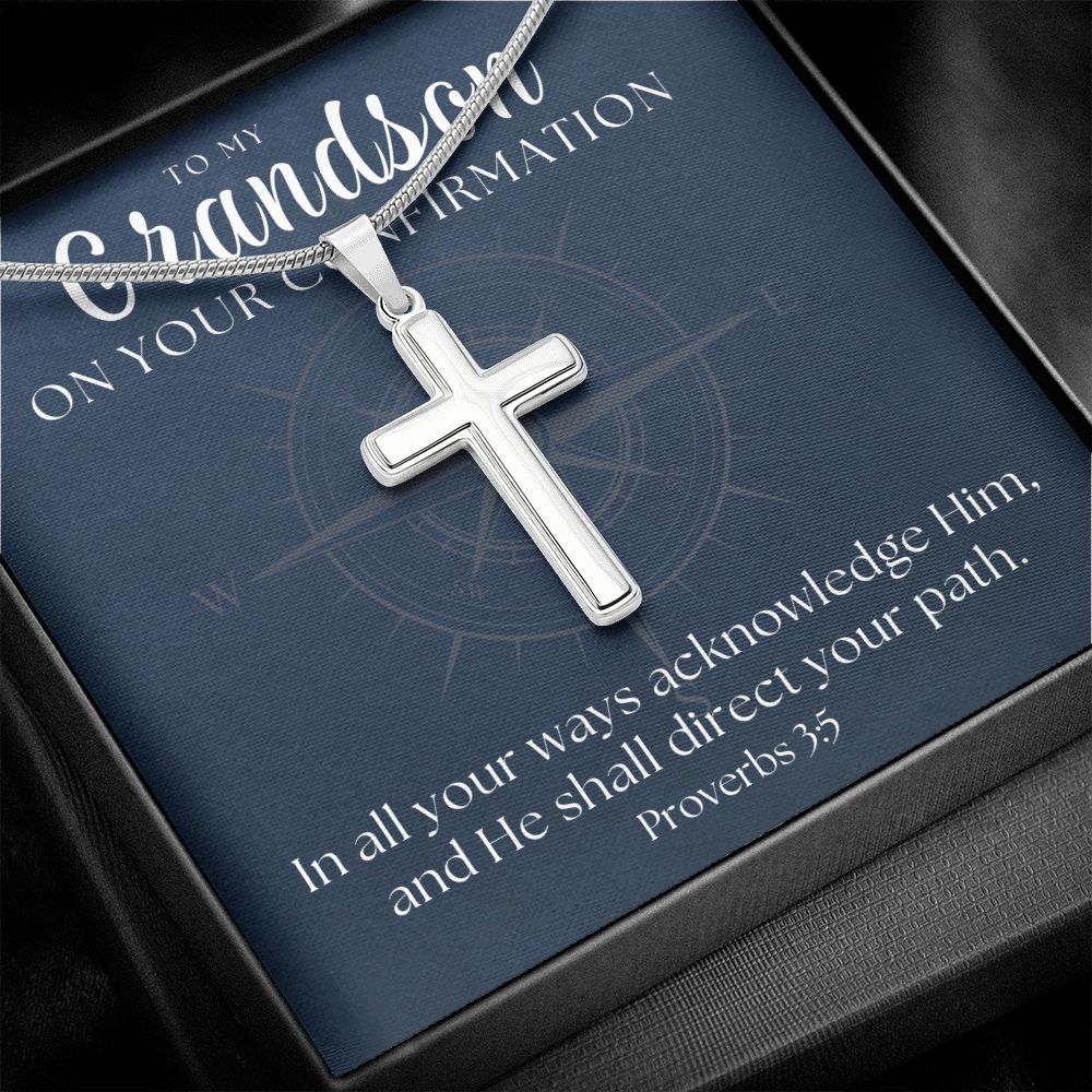 Confirmation Gift For Boy | Your Path Cross Necklace 0800SSCN