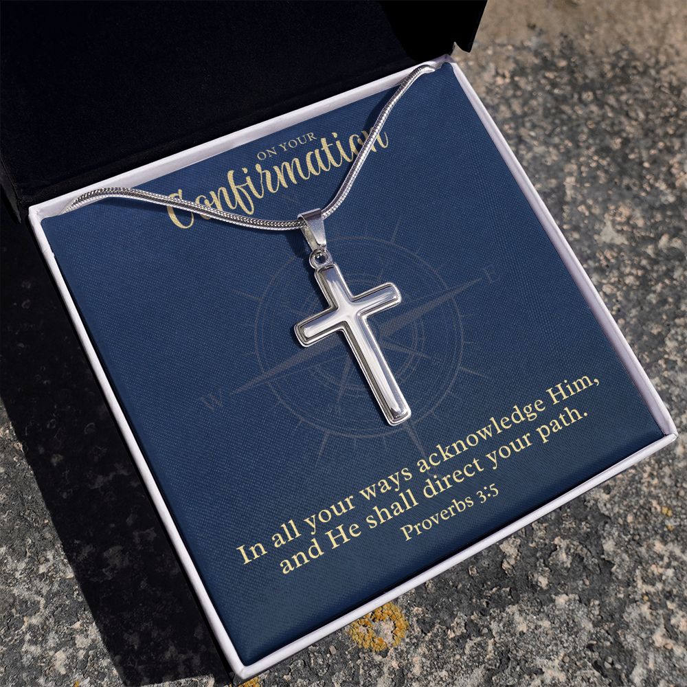 Confirmation Gift For Boy | Your Path Cross Necklace 0797T2SSCN