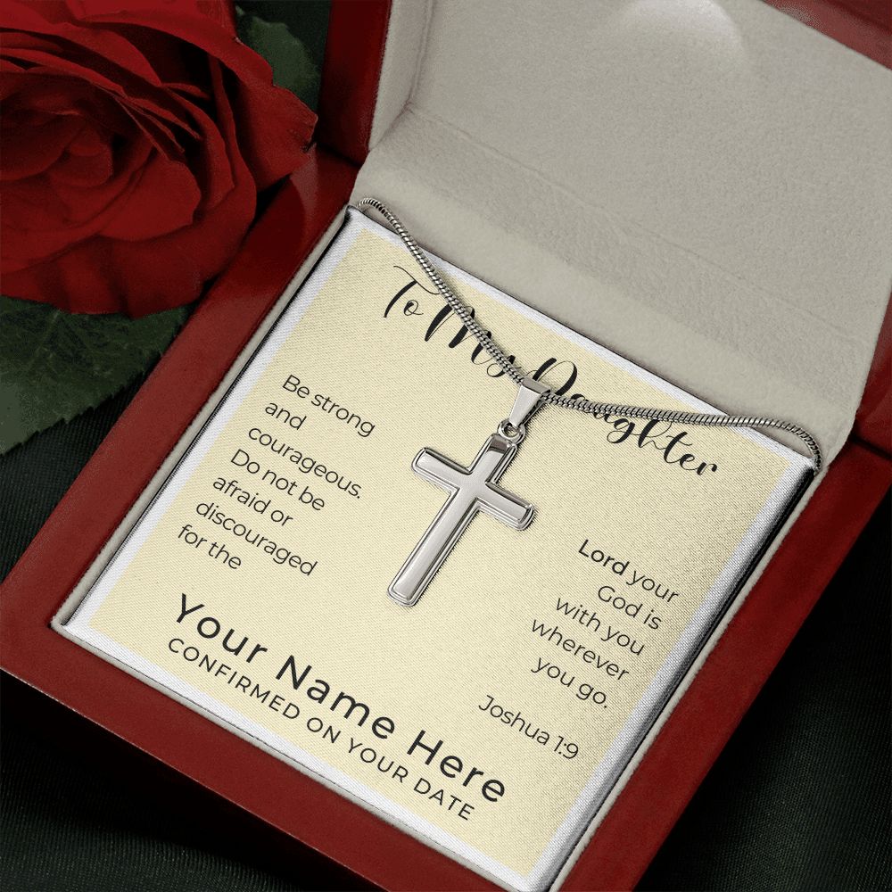 Personalized Confirmation Gift for Girl - Daughter | Cross Stainless Steel Necklace 0820T2SSCN