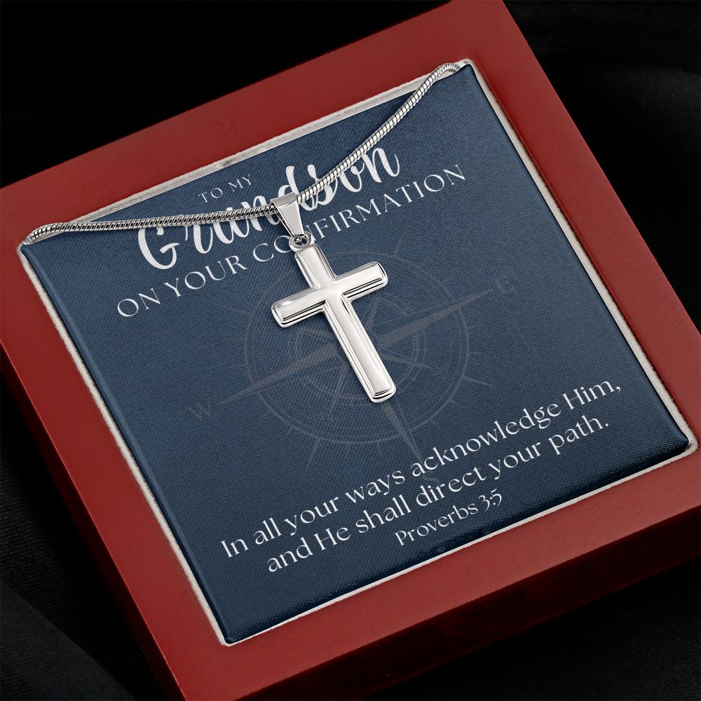 Confirmation Gift For Boy | Your Path Cross Necklace 0800SSCN