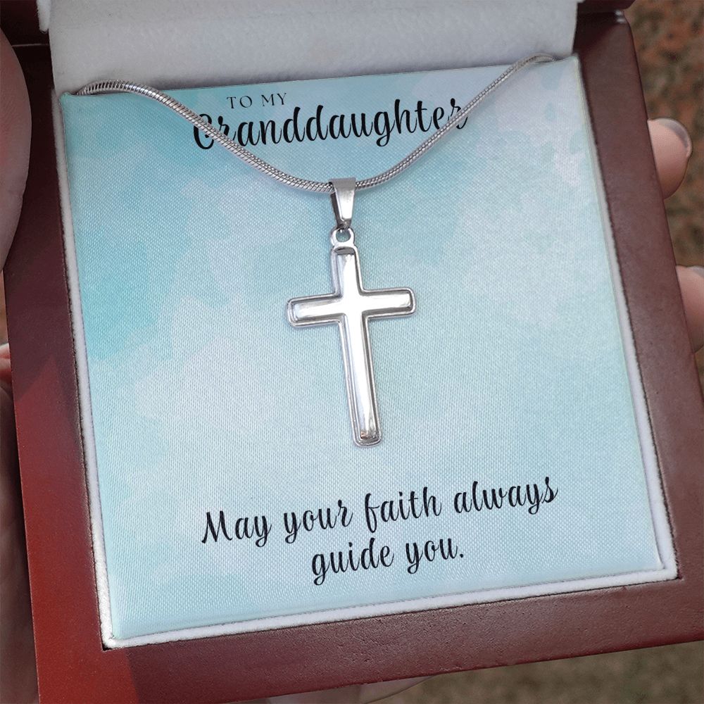 Christian Gift For Her | Granddaughter Faith Cross Necklace 0810SSCN