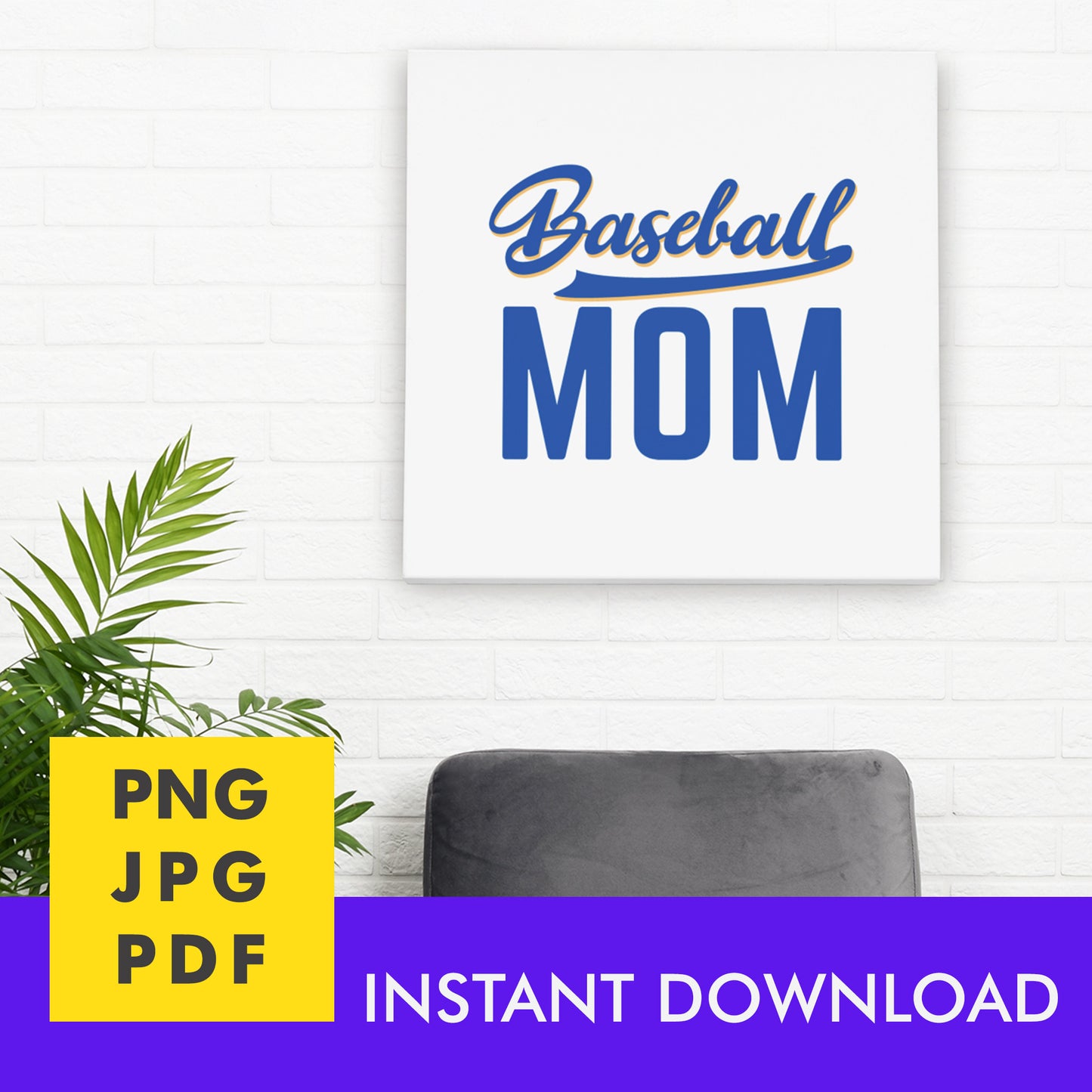 Digital Instant Download - Baseball Mom M06-1